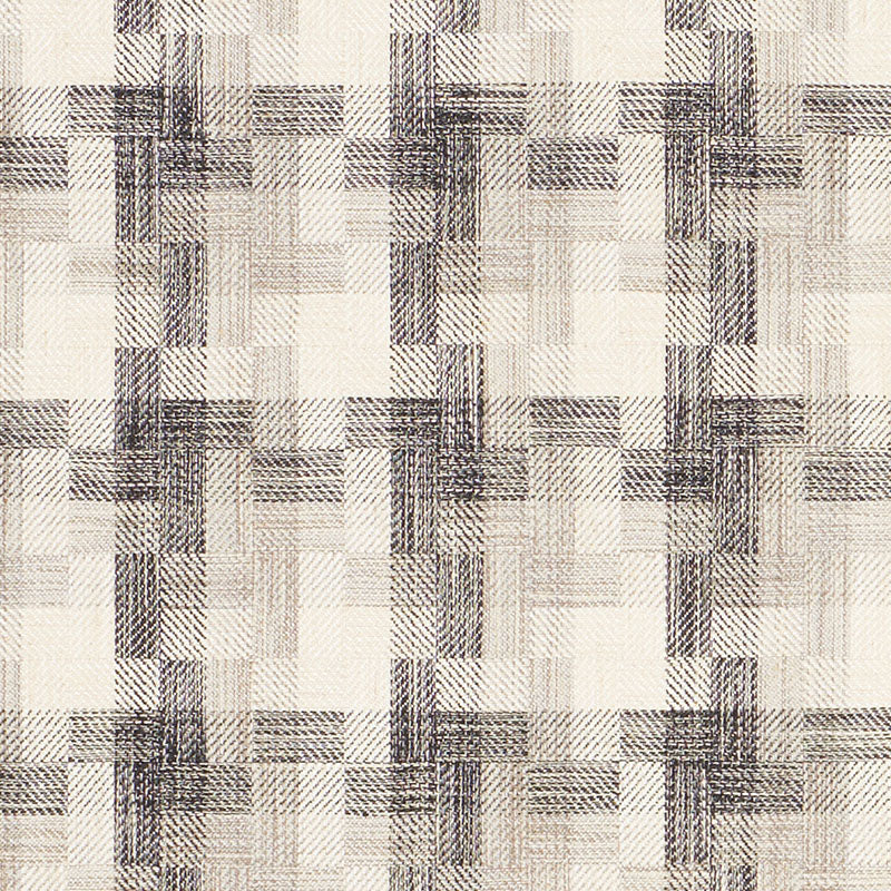 Boro Plaid fabric in charcoal color - pattern number 73741 - by Schumacher in the Folk Art collection