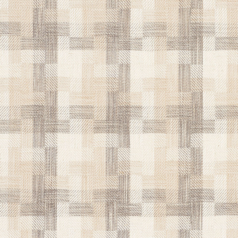 Boro Plaid fabric in natural color - pattern number 73742 - by Schumacher in the Folk Art collection