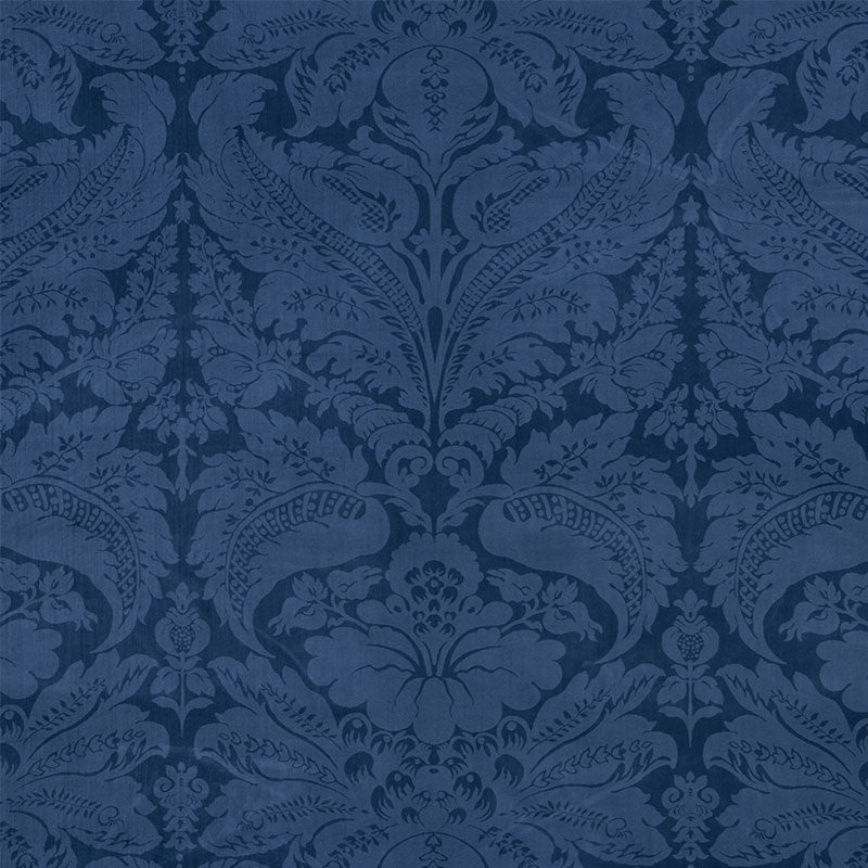 Cordwain Velvet fabric in sapphire color - pattern number 73950 - by Schumacher in the Cut & Patterned Velvets collection