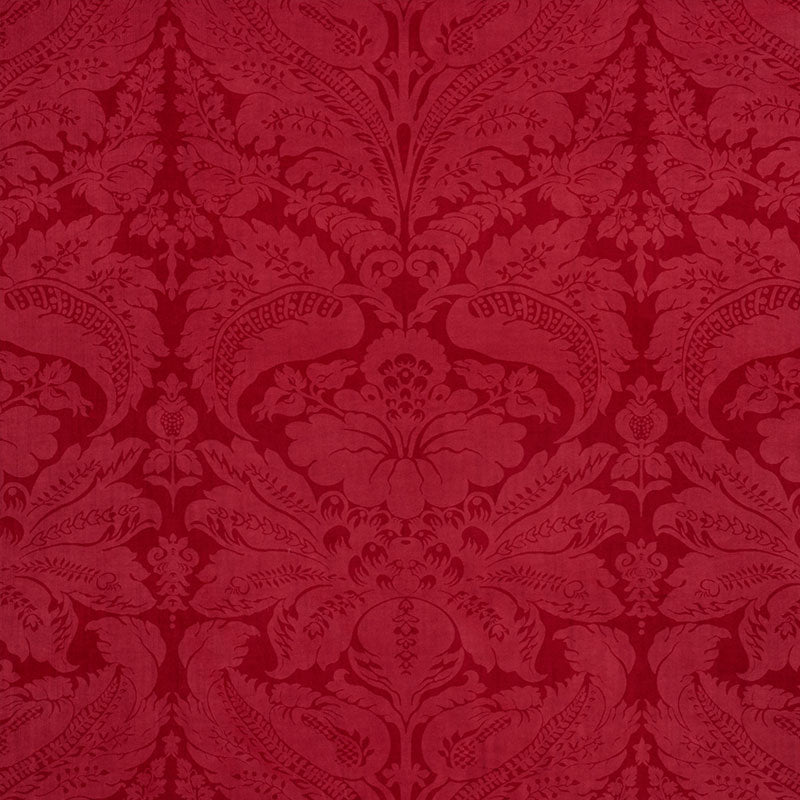 Cordwain Velvet fabric in red color - pattern number 73952 - by Schumacher in the Cut & Patterned Velvets collection