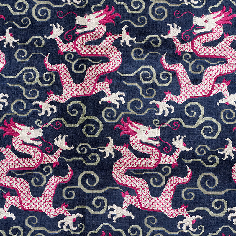 Bixi Velvet fabric in sapphire color - pattern number 73970 - by Schumacher in the Cut & Patterned Velvets collection