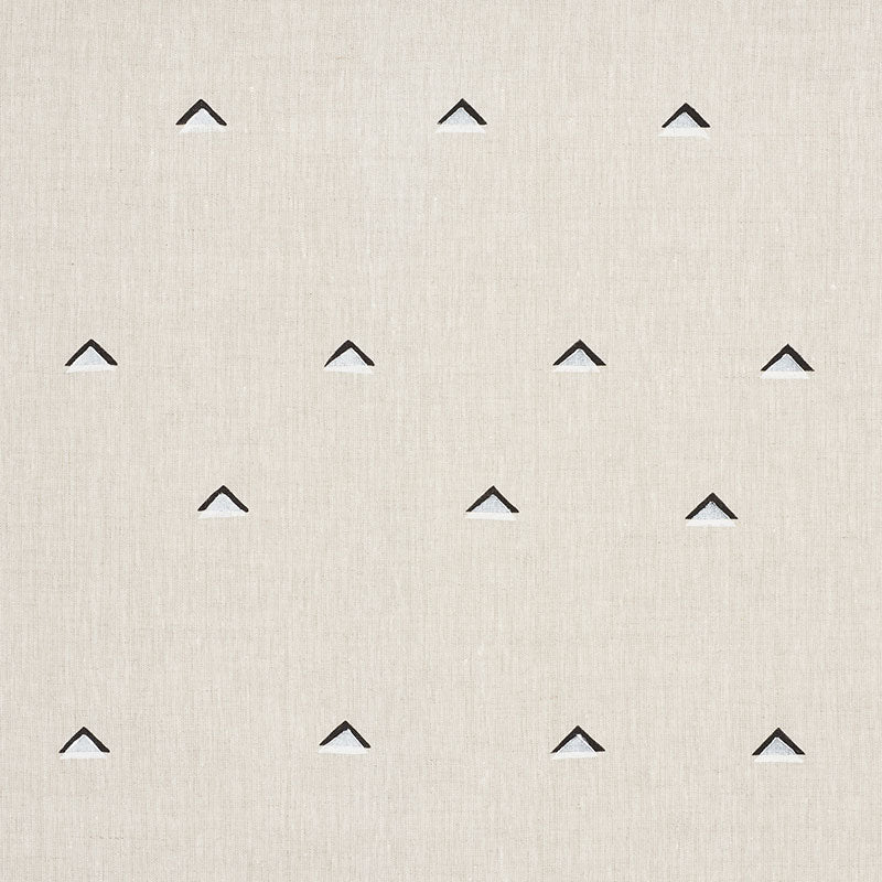 Overlapping Triangles fabric in black and white color - pattern number 74020 - by Schumacher in the Caroline Z Hurley collection