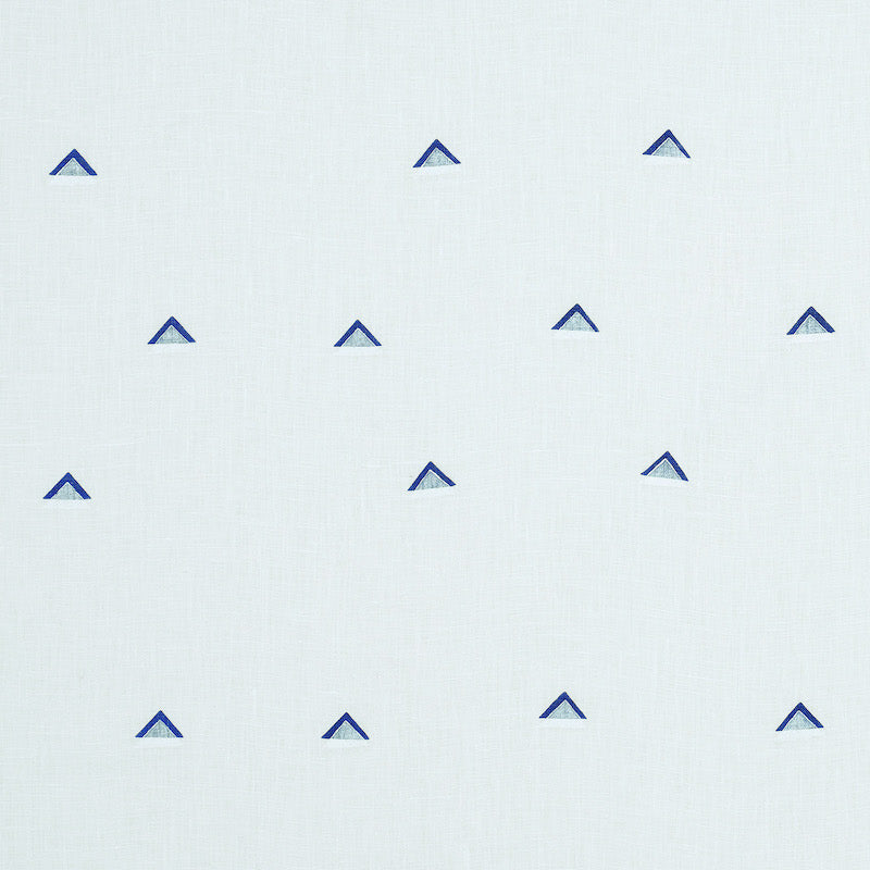 Overlapping Triangles fabric in navy and white color - pattern number 74021 - by Schumacher in the Caroline Z Hurley collection