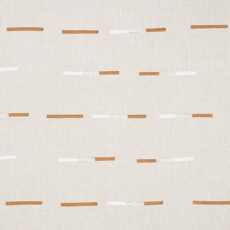 Overlapping Dashes fabric in brown and white color - pattern number 74030 - by Schumacher in the Caroline Z Hurley collection