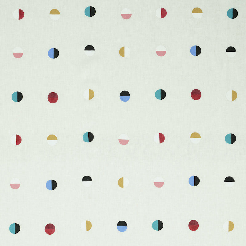 Joshua Tree fabric in multi moons on ivory color - pattern number 74042 - by Schumacher in the Caroline Z Hurley collection