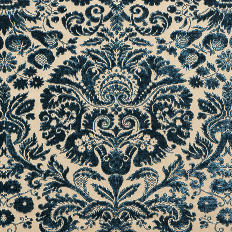 Morimont Velvet fabric in lake color - pattern number 74070 - by Schumacher in the Cut & Patterned Velvets collection