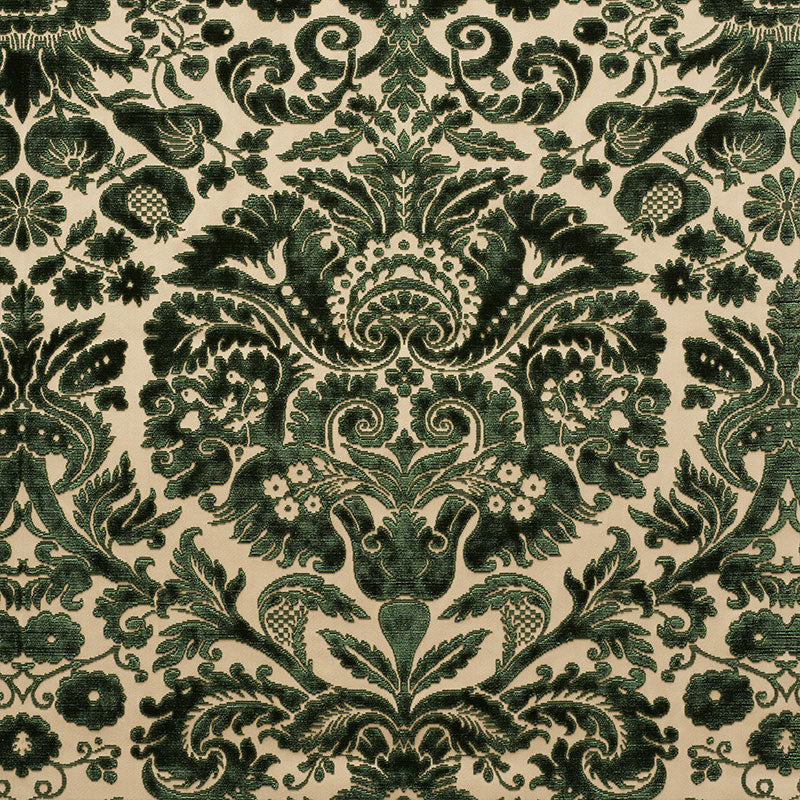 Morimont Velvet fabric in cyprus color - pattern number 74071 - by Schumacher in the Cut & Patterned Velvets collection