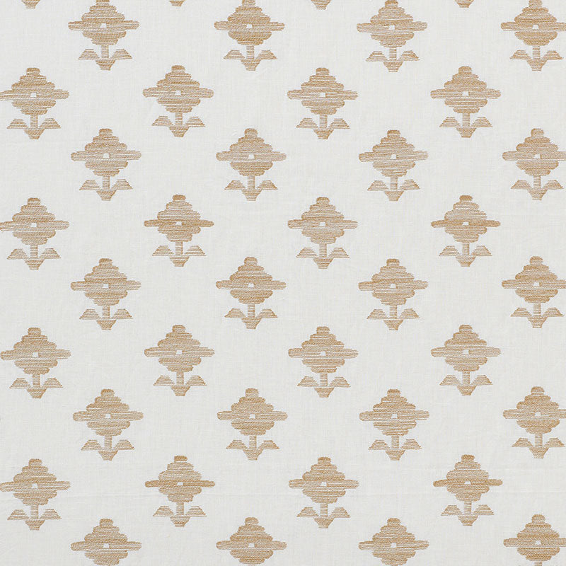 Rubia Embroidery fabric in ivory color - pattern number 74160 - by Schumacher in the Easy Elements collection