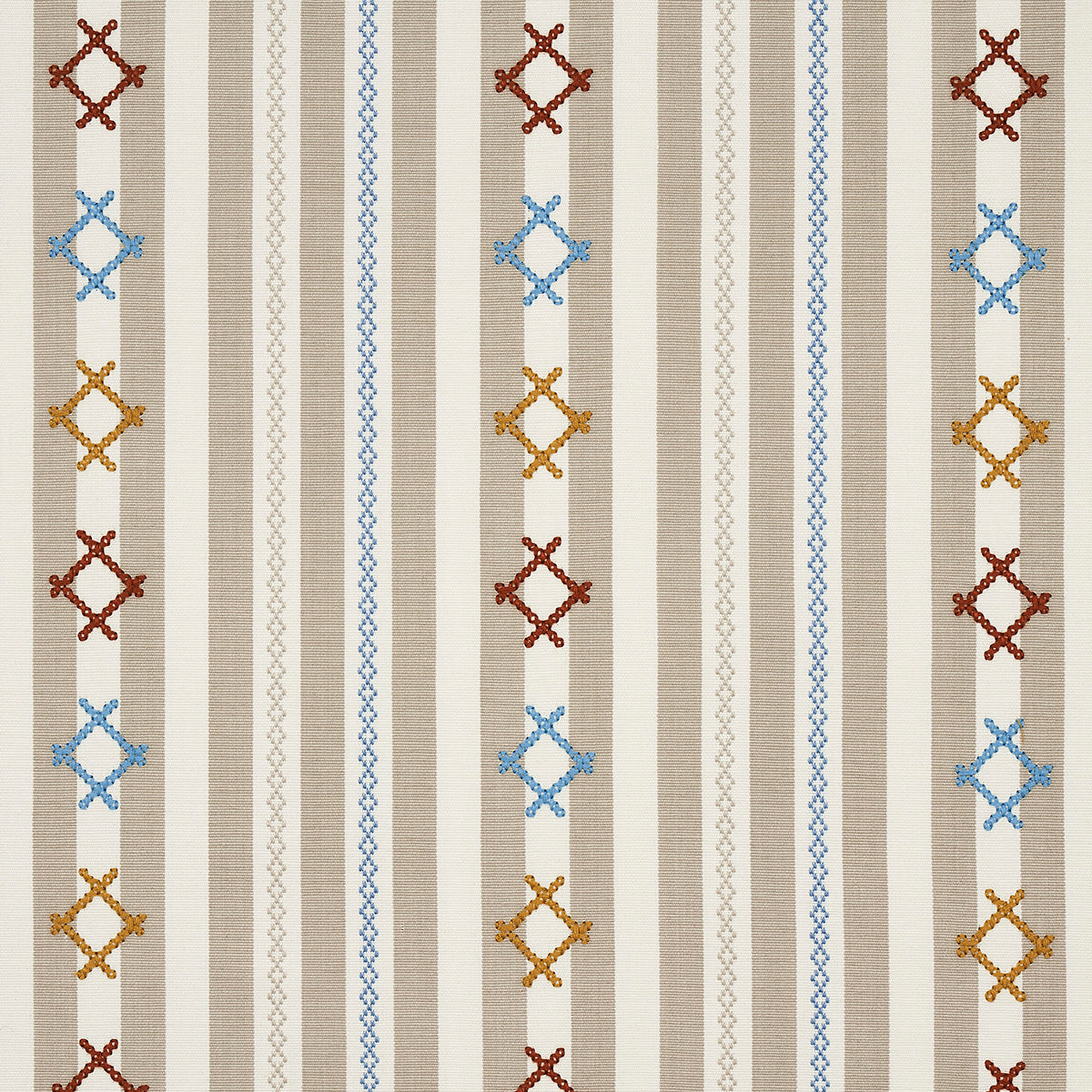Rhodes Stripe fabric in neutral color - pattern number 74463 - by Schumacher in the Open Sky collection