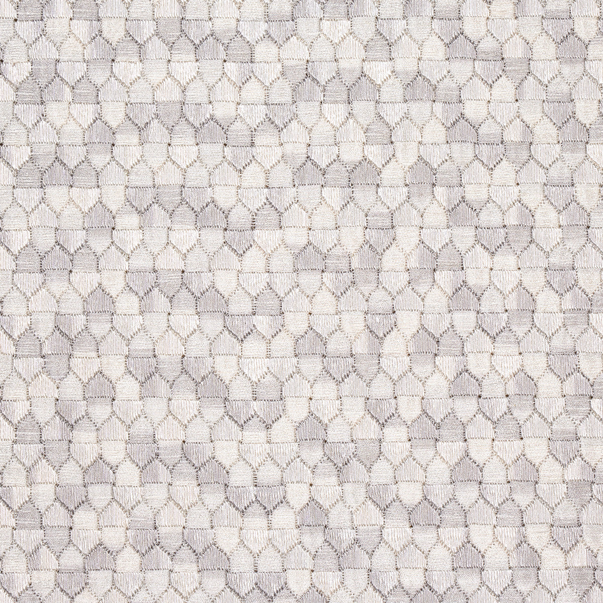 Ivins Embroidery fabric in grey color - pattern number 75123 - by Schumacher in the Uncommon Threads collection