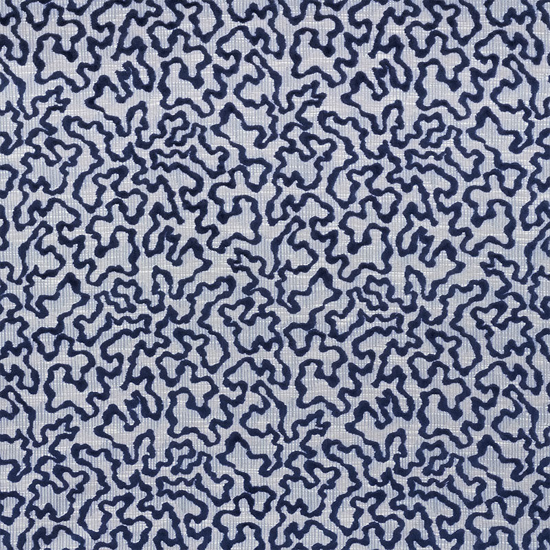 Janis Velvet fabric in blue color - pattern number 75222 - by Schumacher in the Relaxed Glamour collection