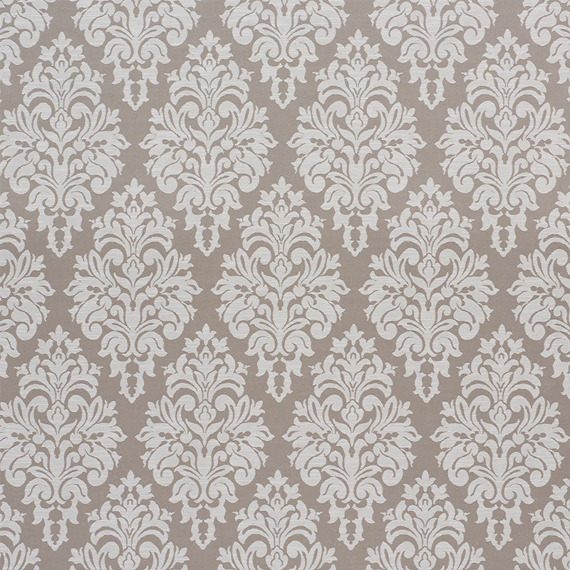 Dauphine Damask Indoor Outdoor fabric in taupe color - pattern number 75411 - by Schumacher in the The Good Life Indoor/Outdoor collection