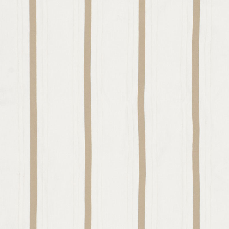 Stripe Applique Sheer fabric in tan color - pattern number 75762 - by Schumacher in the Natural Sheers collection