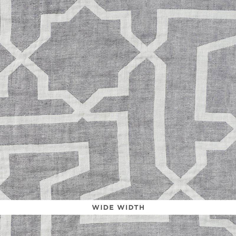 Arabesque Maze Sheer fabric in grey color - pattern number 75870 - by Schumacher in the Patterned Sheers & Casements collection