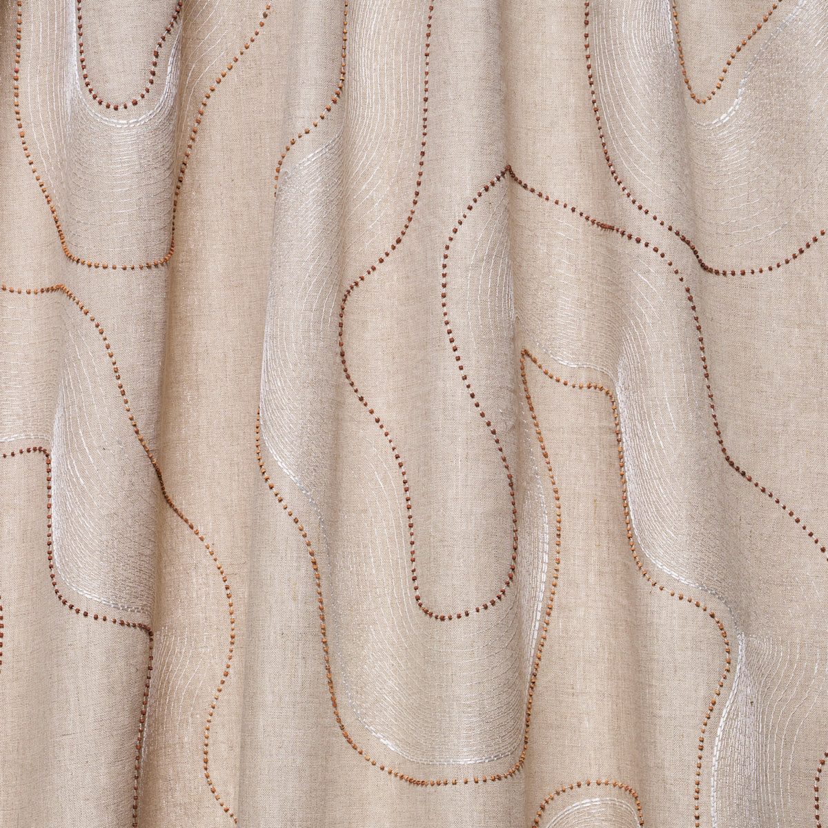Topo Beaded Sheer fabric in natural color - pattern number 75902 - by Schumacher in the Essentials: Sheers & Casements collection