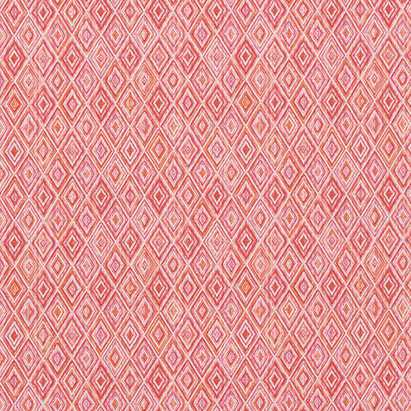 Diamond Strie Indoor Outdoor fabric in pink and orange color - pattern number 75922 - by Schumacher in the Indoor-Outdoor Prints & Wovens collection