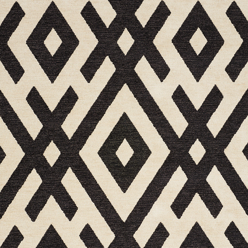 Equix fabric in black color - pattern number 76020 - by Schumacher in the Club Cavalier collection