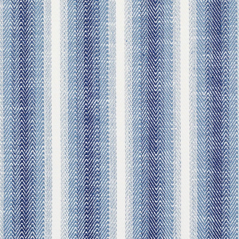 Colada Stripe Indoor Outdoor fabric in blue color - pattern number 76660 - by Schumacher in the Indoor/Outdoor Linen collection