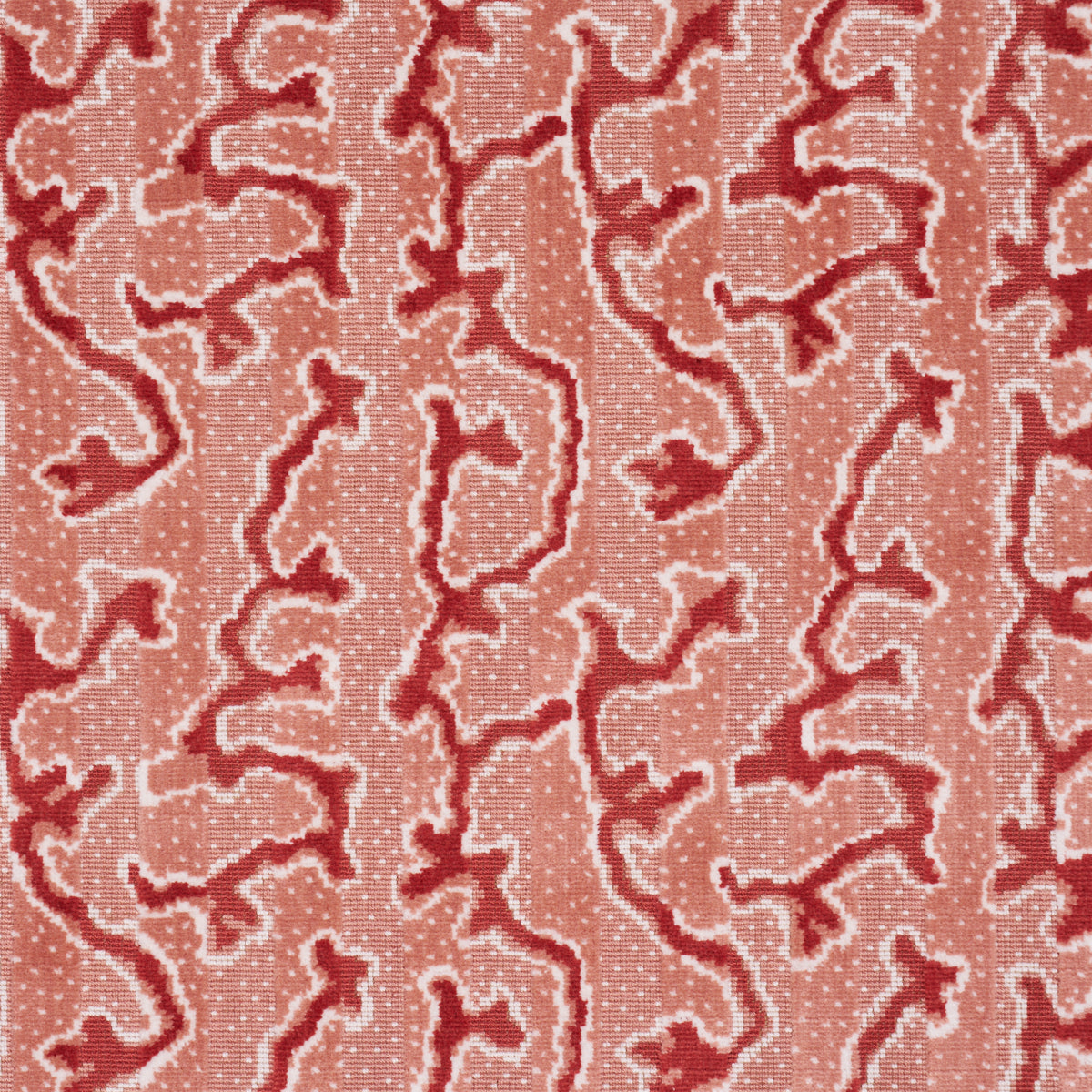 Corail Velvet fabric in coral color - pattern number 77133 - by Schumacher in the Perennial Favorites collection