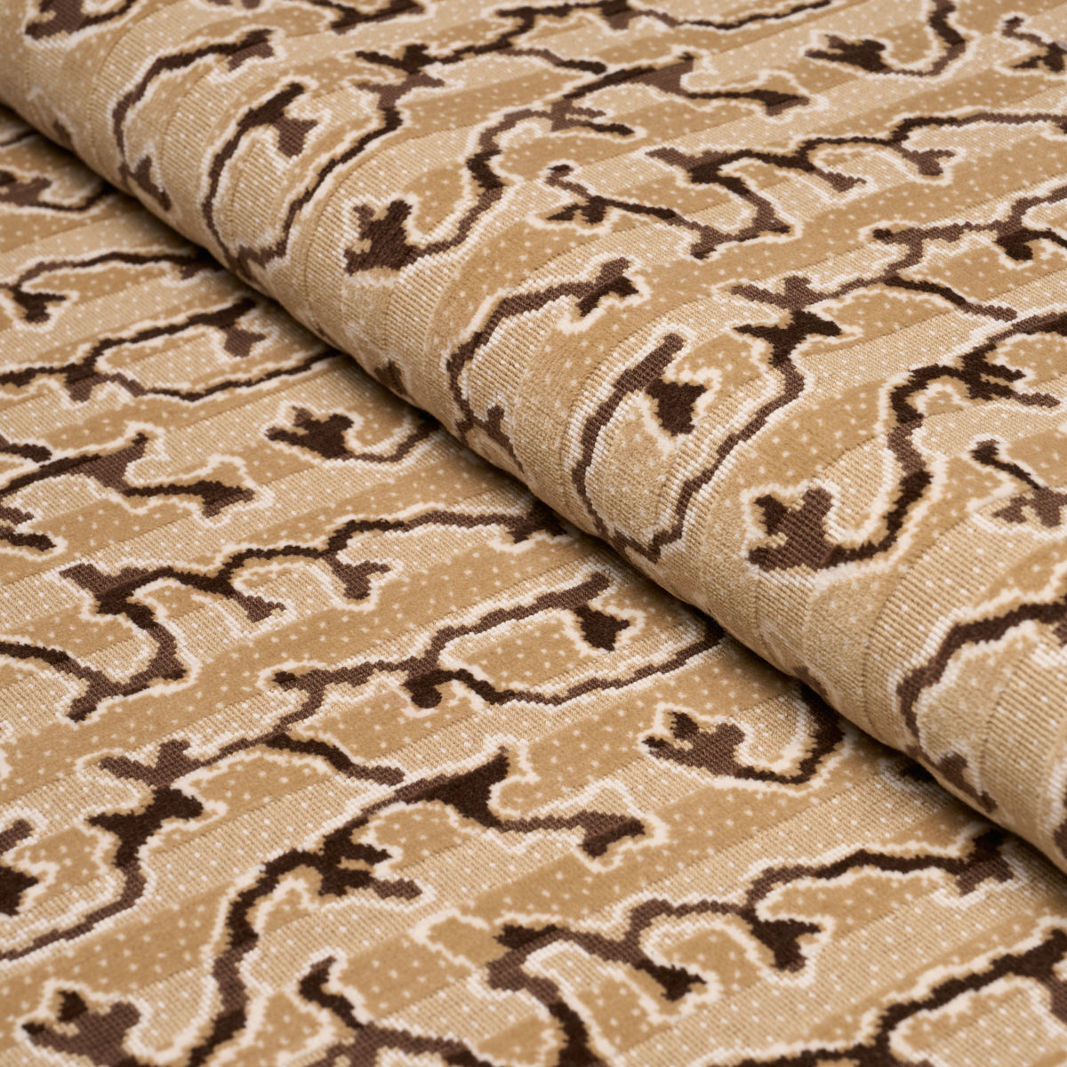 Corail Velvet fabric in champignon color - pattern number 77134 - by Schumacher in the Perennial Favorites collection