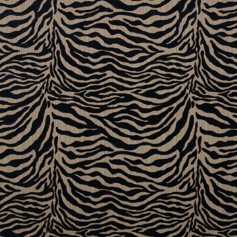 Regine Strie Velvet fabric in ebony color - pattern number 77771 - by Schumacher in the Rive Gauche collection