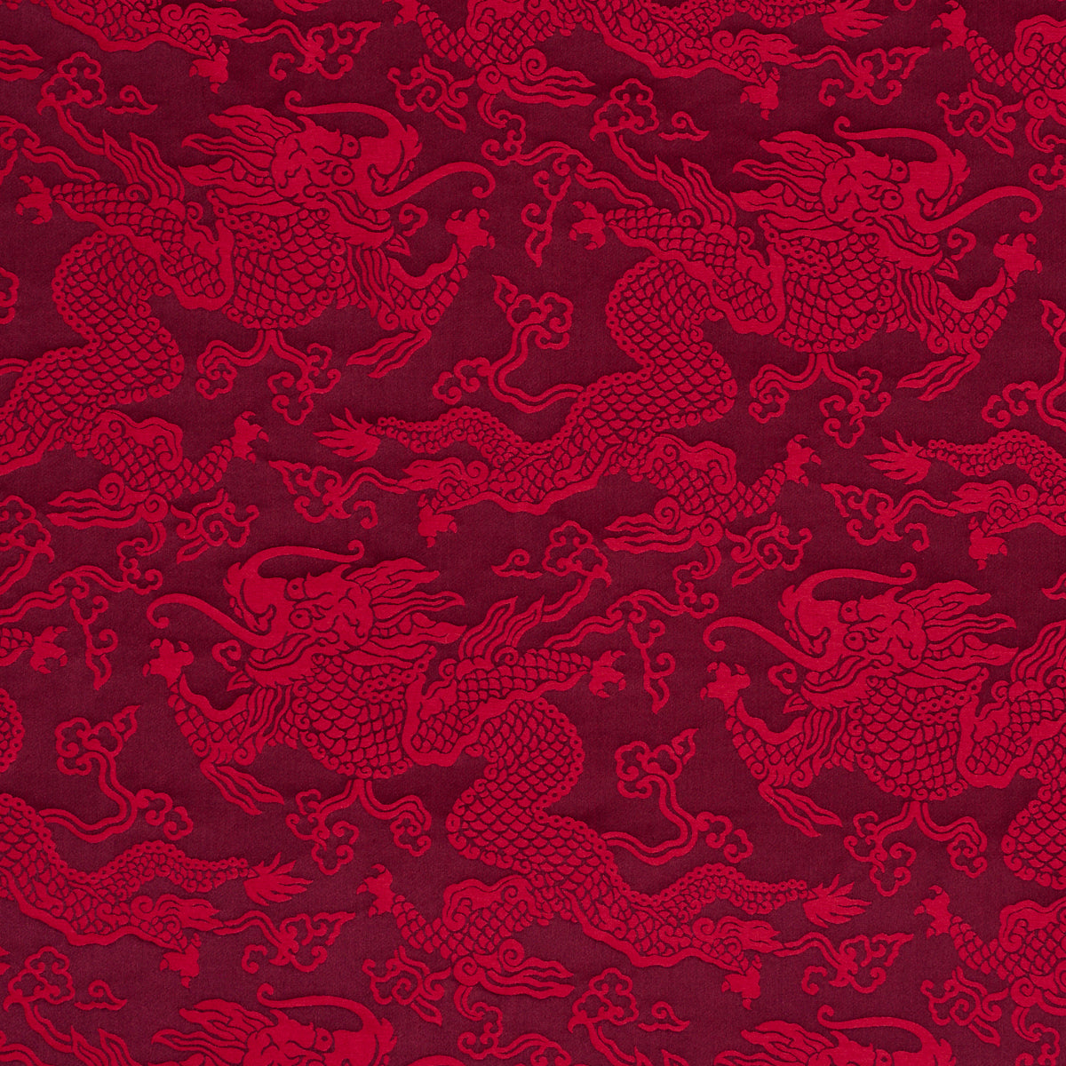 Ruan Dragon Damask fabric in garnet color - pattern number 78101 - by Schumacher in the Fire Breather collection