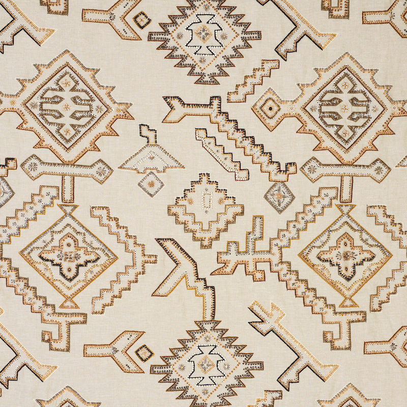 Ezma Embroidery fabric in neutral color - pattern number 78380 - by Schumacher in the Exquisite Embroideries collection