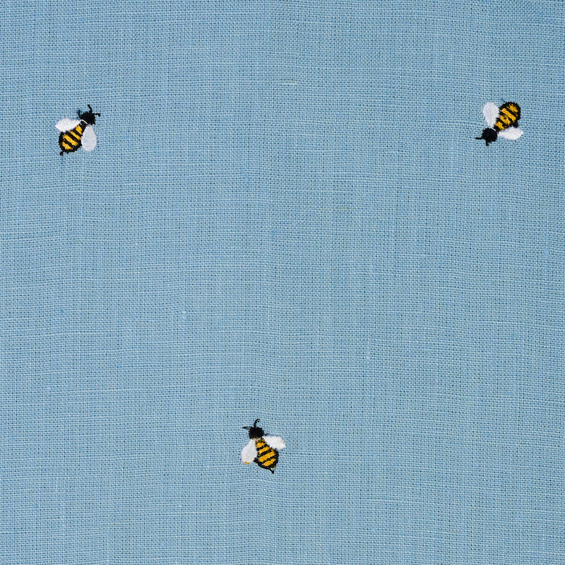 Honey Bee Embroidery fabric in sky color - pattern number 78421 - by Schumacher in the Exquisite Embroideries collection