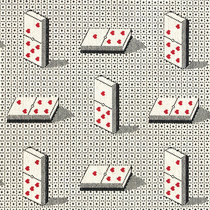 Domino Epingle fabric in black color - pattern number 79320 - by Schumacher in the Misterioso collection