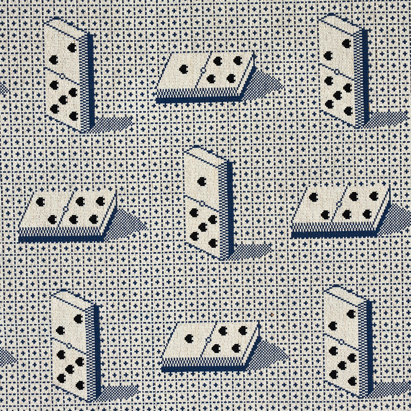 Domino Epingle fabric in blue color - pattern number 79321 - by Schumacher in the Misterioso collection