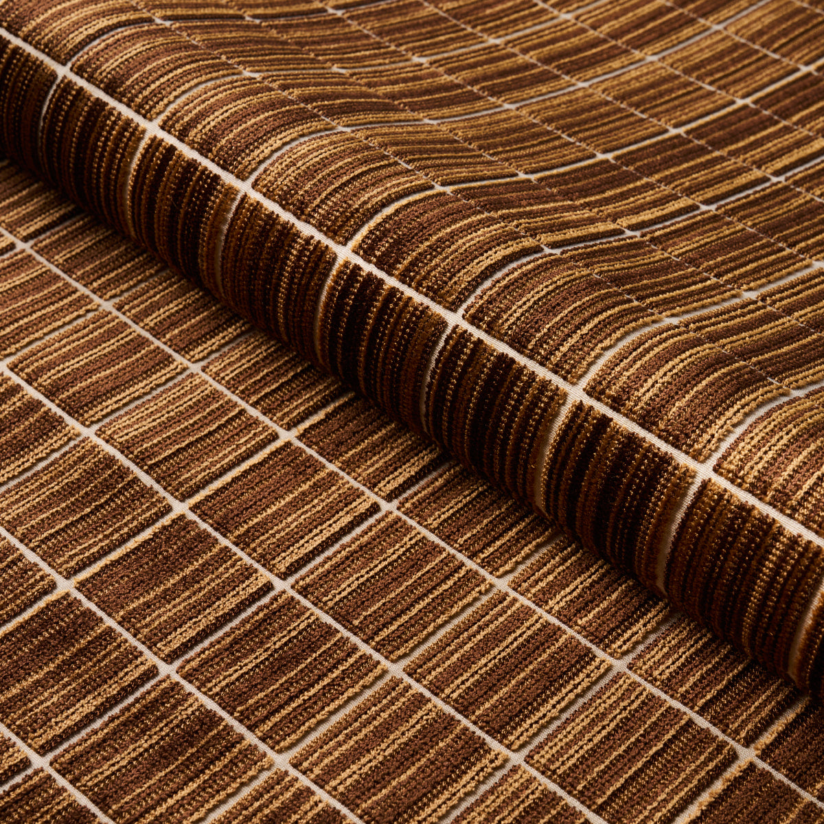 Corneille Velvet fabric in mocha color - pattern number 79633 - by Schumacher in the Cut & Patterned Velvets collection
