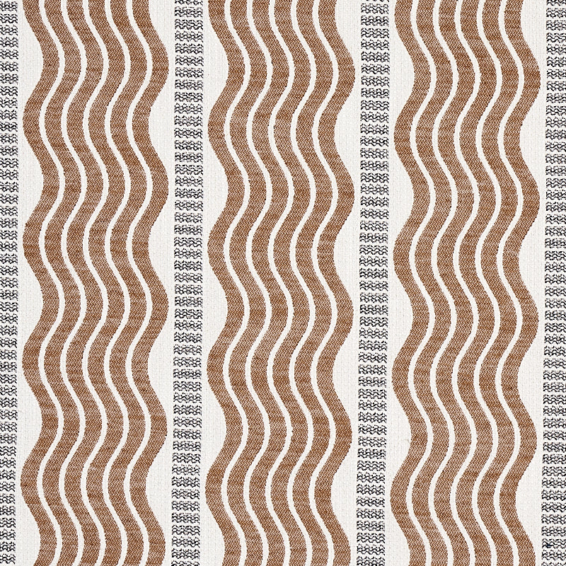 Sina Stripe fabric in brown color - pattern number 79942 - by Schumacher in the Copacabana collection