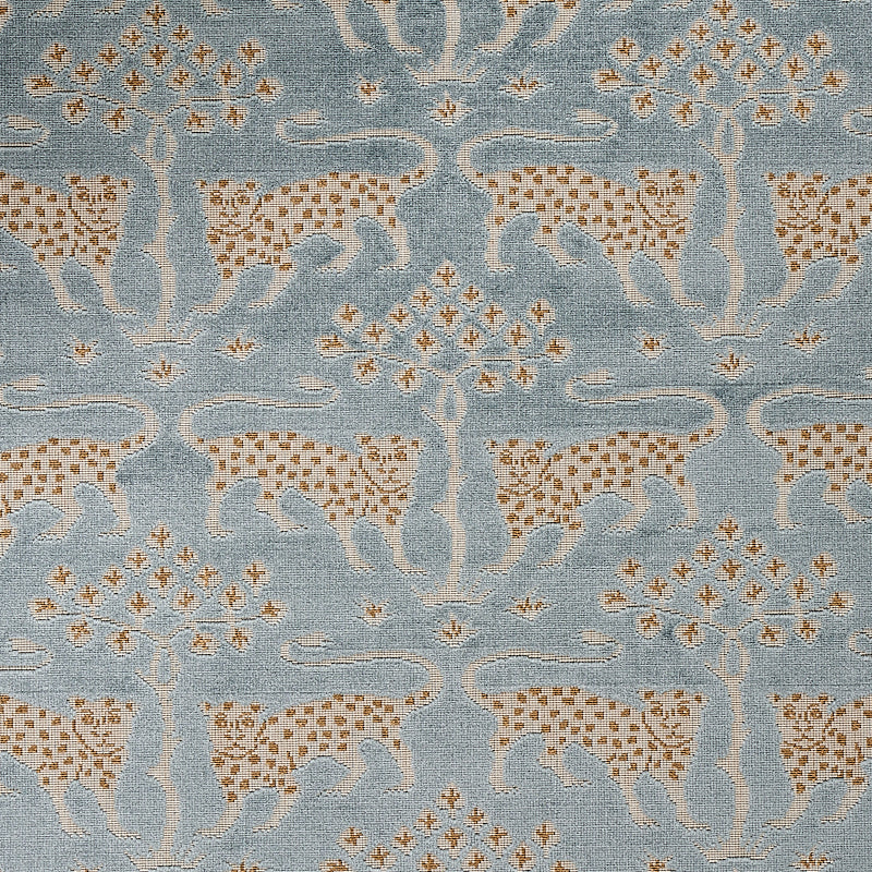 Woodland Leopard Velvet fabric in mineral color - pattern number 80080 - by Schumacher in the Cut & Patterned Velvets collection