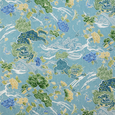 Shishi fabric in turquoise color - pattern 8012109.13.0 - by Brunschwig &amp; Fils in the Le Jardin Chinois collection
