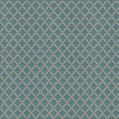 Amoy Trellis fabric in slate blue color - pattern 8012117.15.0 - by Brunschwig &amp; Fils in the Le Jardin Chinois collection