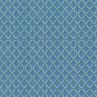 Amoy Trellis fabric in french blue color - pattern 8012117.5.0 - by Brunschwig &amp; Fils in the Le Jardin Chinois collection