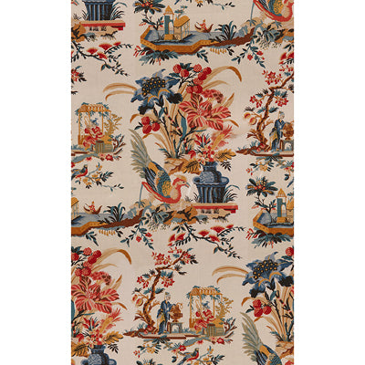 Le Lac fabric in red/blue color - pattern 8012136.195.0 - by Brunschwig &amp; Fils in the Le Jardin Chinois collection