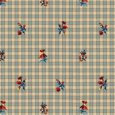 La Seyne Fleuri fabric in stone blue color - pattern 8013113.15.0 - by Brunschwig & Fils in the Tresors De Jouy collection