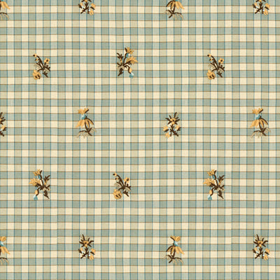 La Seyne Fleuri fabric in aqua color - pattern 8013113.513.0 - by Brunschwig & Fils in the Tresors De Jouy collection