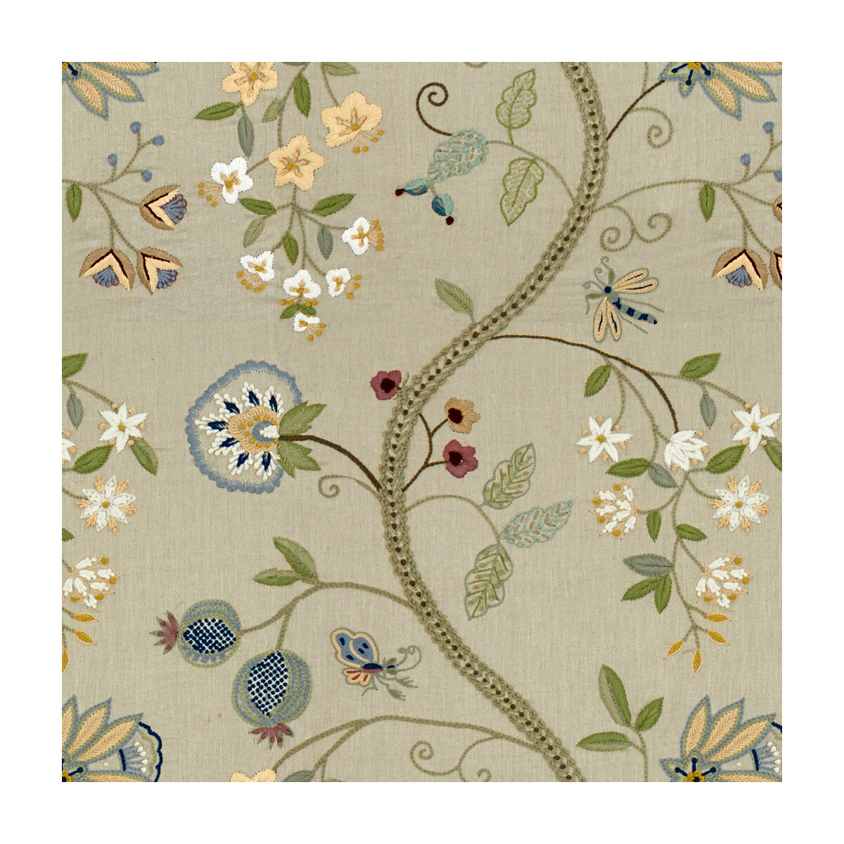 Claudia fabric in aqua/gray color - pattern 8015120.1135.0 - by Brunschwig & Fils in the Les Tropiques collection