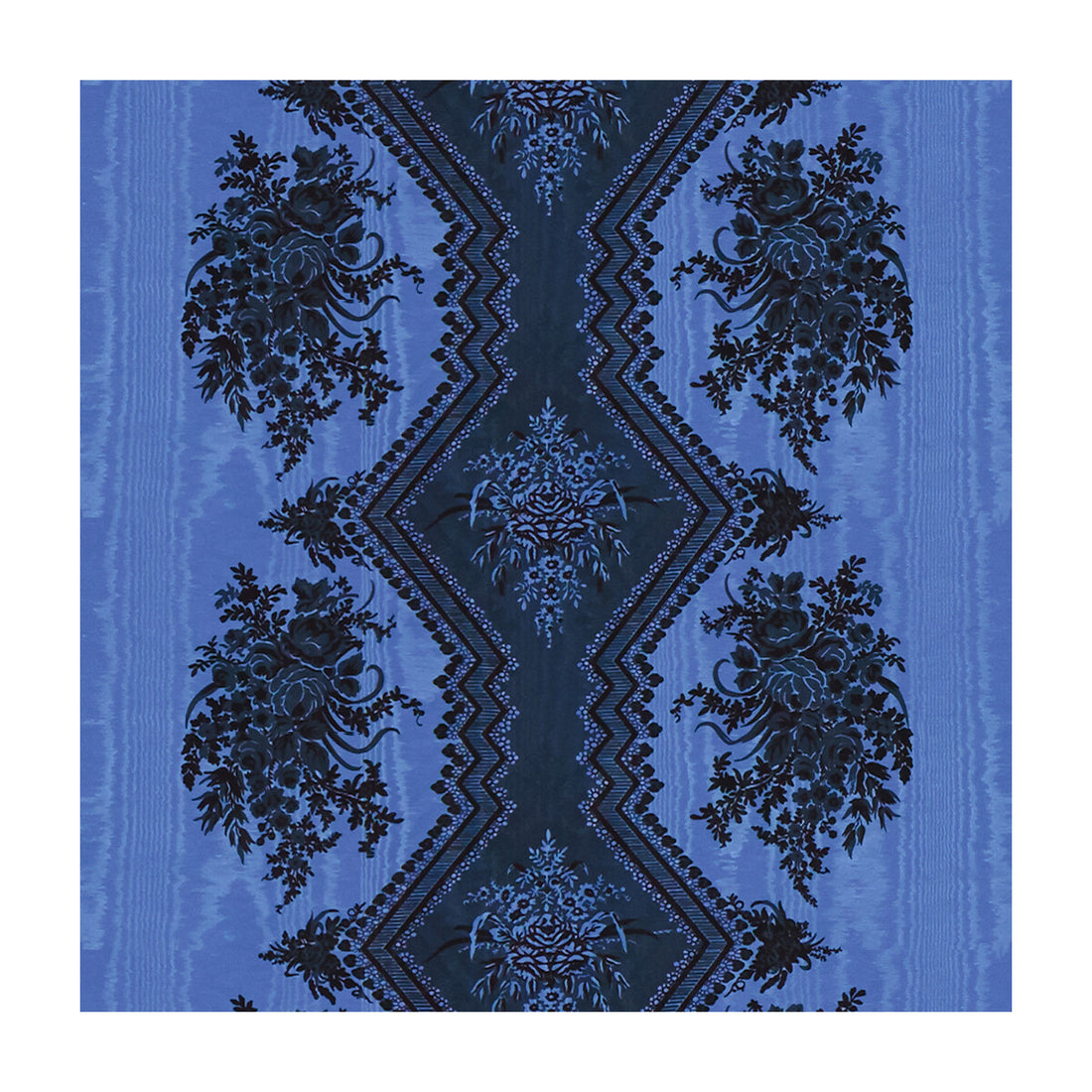 Coppelia Moire fabric in bleu color - pattern 8015137.5.0 - by Brunschwig &amp; Fils in the Madeleine Castaing collection