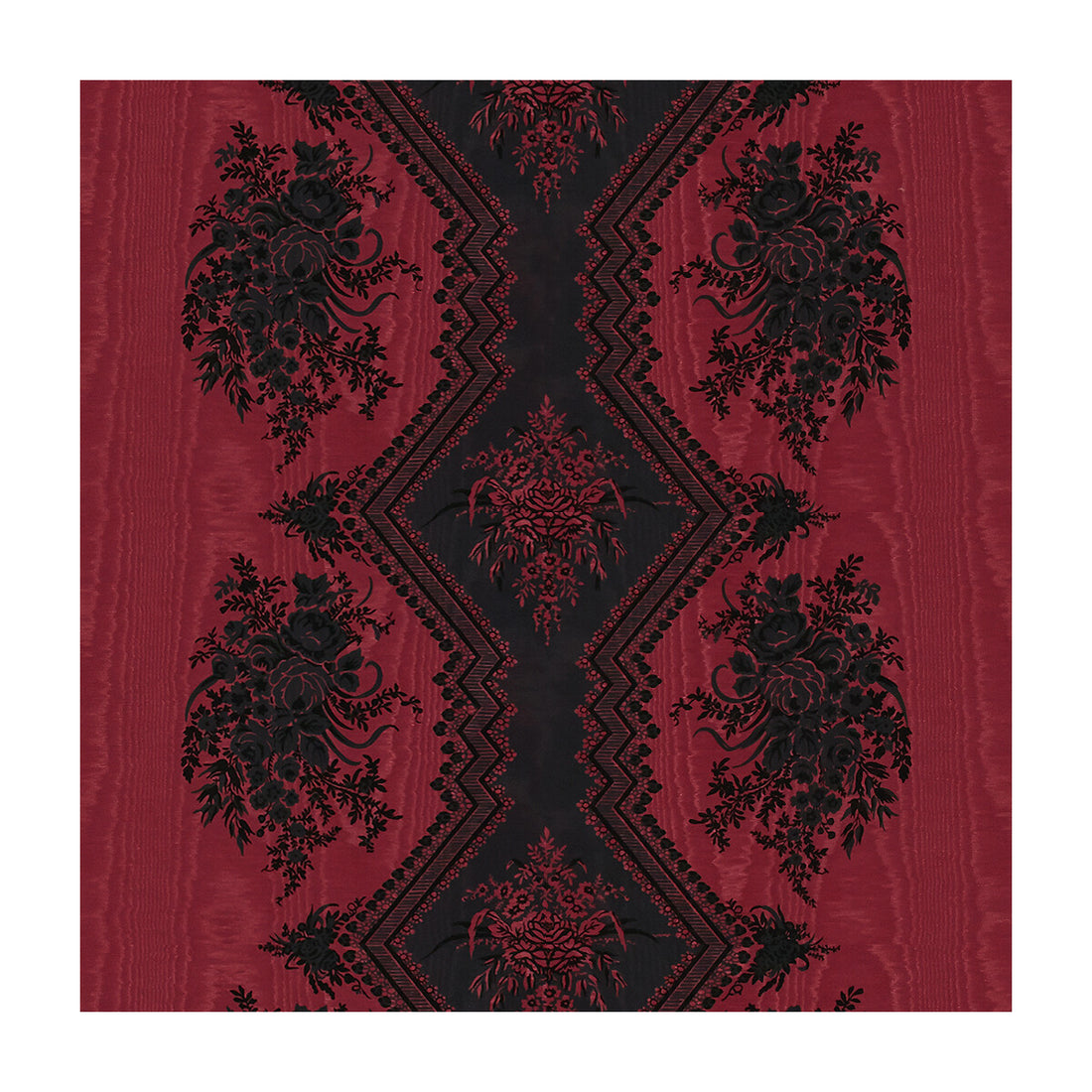 Coppelia Moire fabric in rouge color - pattern 8015137.9.0 - by Brunschwig &amp; Fils in the Madeleine Castaing collection