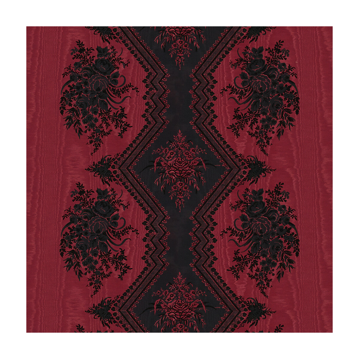 Coppelia Moire fabric in rouge color - pattern 8015137.9.0 - by Brunschwig & Fils in the Madeleine Castaing collection