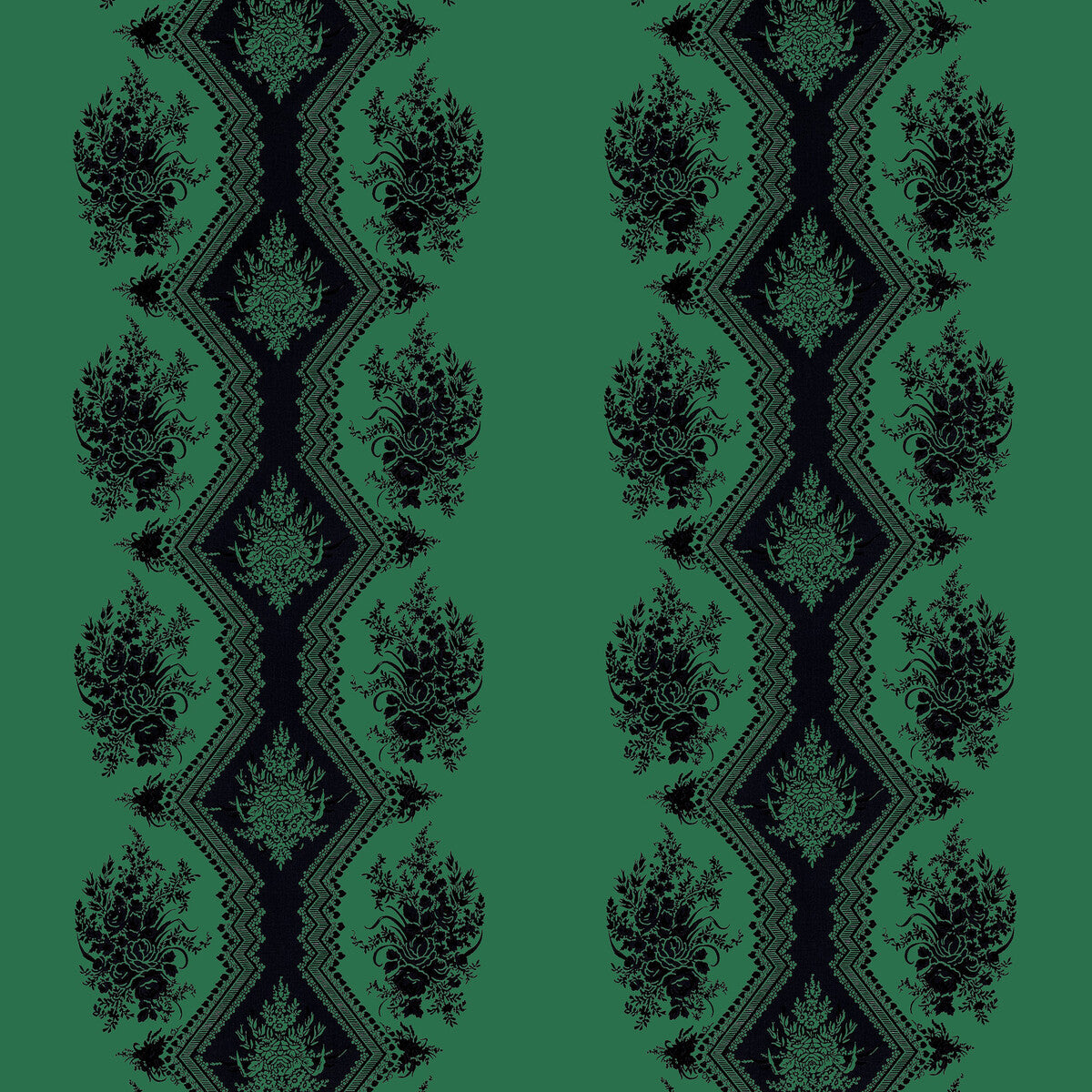 Coppelia Satin fabric in emerald color - pattern 8015139.53.0 - by Brunschwig & Fils in the Madeleine Castaing collection