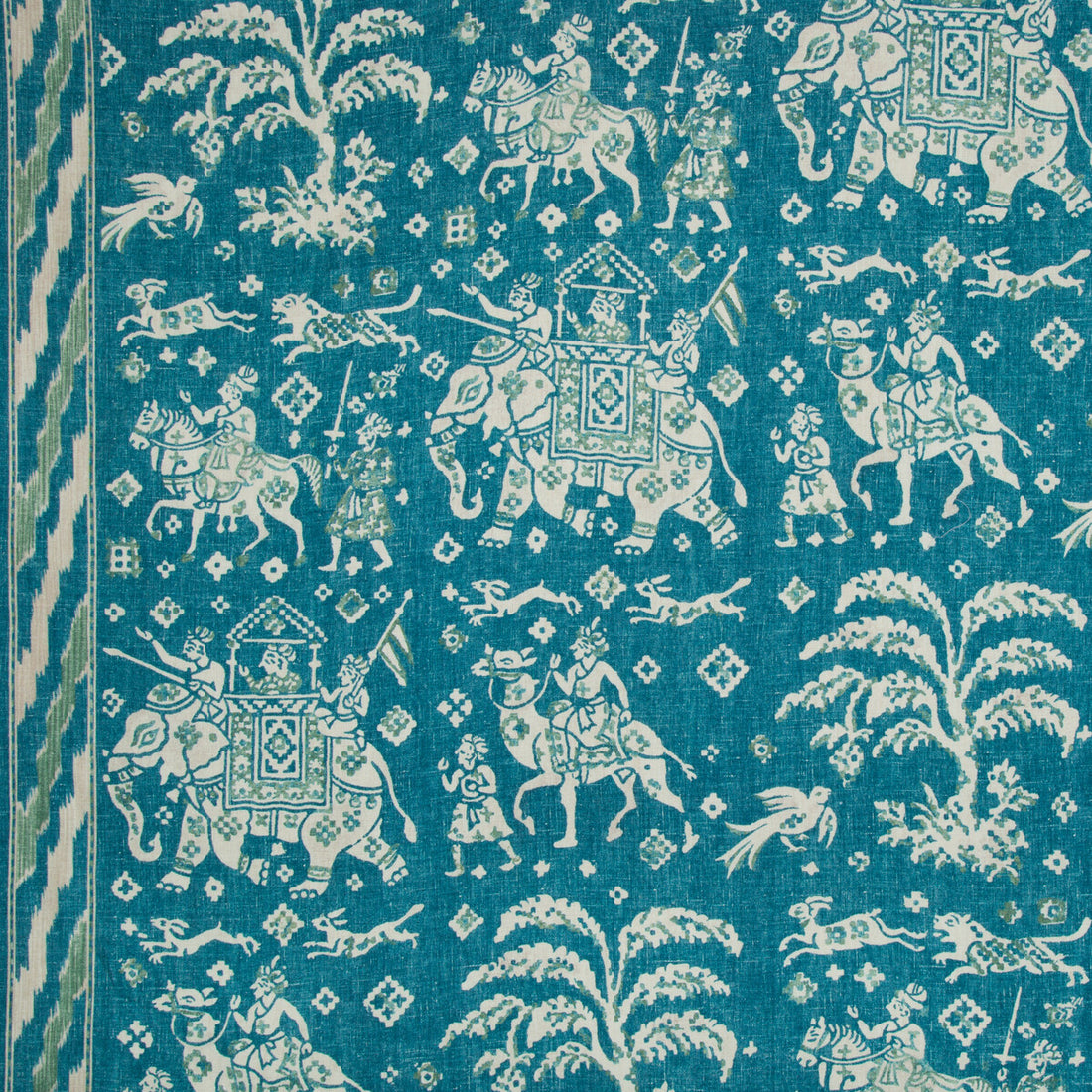Aralam Print fabric in teal/green color - pattern 8015175.133.0 - by Brunschwig &amp; Fils in the Cape Comorin collection