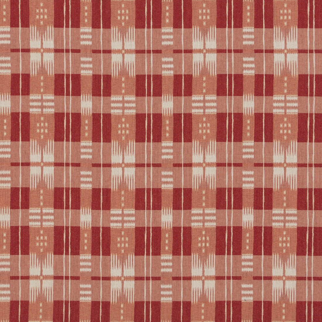 Mornas Plaid fabric in red color - pattern 8017105.19.0 - by Brunschwig &amp; Fils in the Durance collection