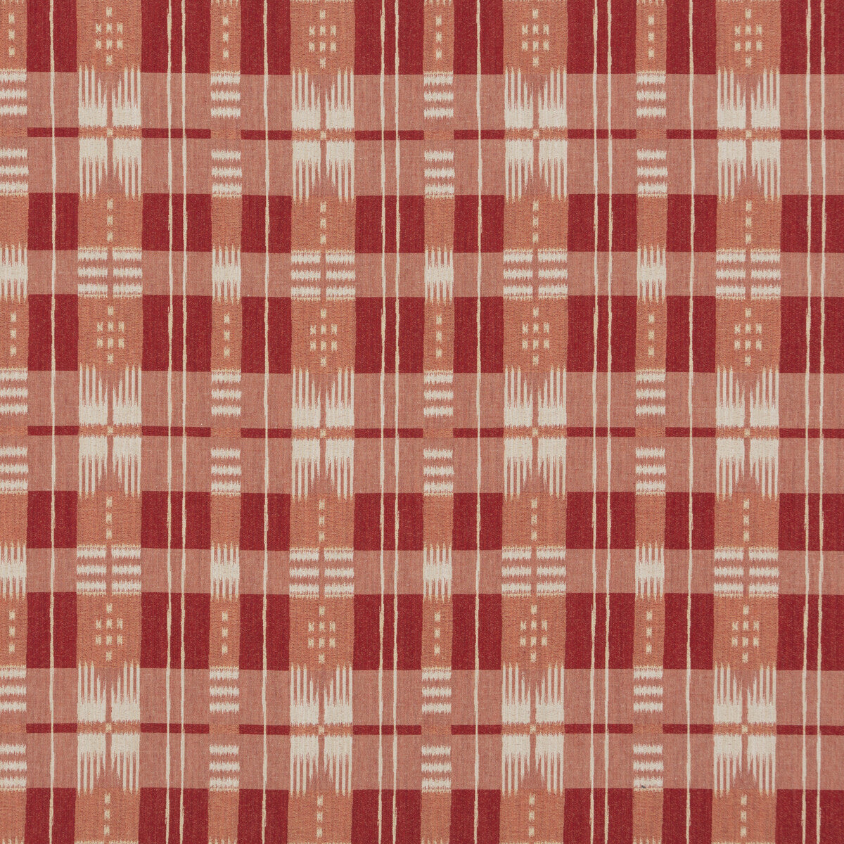 Mornas Plaid fabric in red color - pattern 8017105.19.0 - by Brunschwig & Fils in the Durance collection