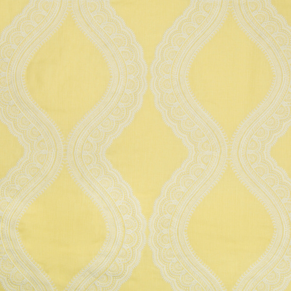 Isoline Emb fabric in canary color - pattern 8017106.14.0 - by Brunschwig &amp; Fils in the Le Parnasse collection