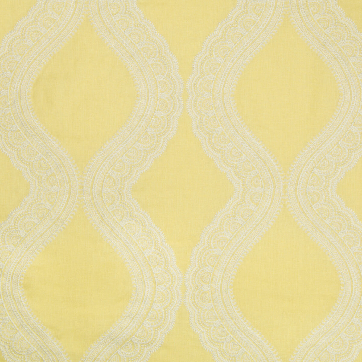 Isoline Emb fabric in canary color - pattern 8017106.14.0 - by Brunschwig & Fils in the Le Parnasse collection