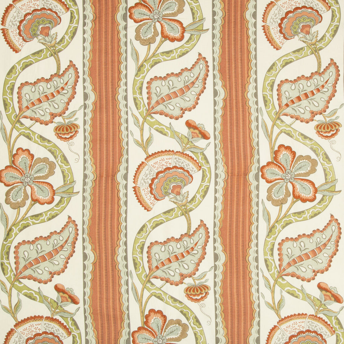 Gautier Print fabric in pumpkin color - pattern 8017113.124.0 - by Brunschwig &amp; Fils in the Le Parnasse collection